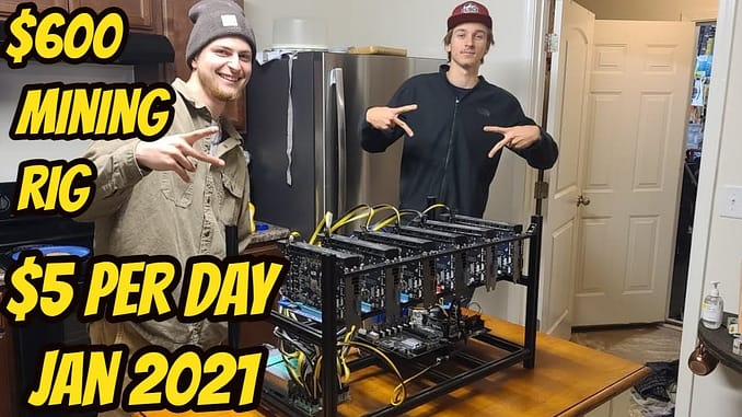 600 Mining rig makes 5 per day 2021