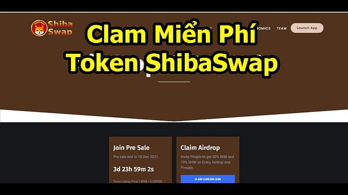 Clam Mien Phi Token ShibaSwap Ve Vi Lap Tuc