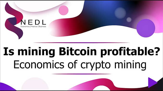 Is mining Bitcoin profitable Basic economics of cryptocurrency mining Excel