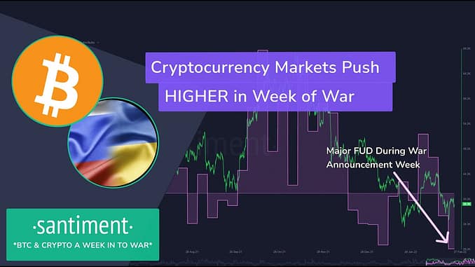 Progression of Crypto Markets During a Time of War amp