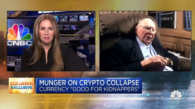 Charlie Munger weighs in on crypto collapse: We do not need currency for kidnappers