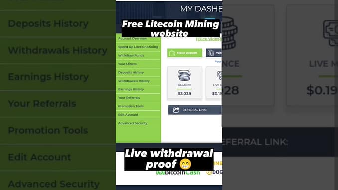 Free Litecoin Mining website { Live withdrawal proof } New Litecoin earning site today